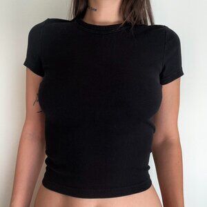 Black ribbed t-shirt cropped - Brand &Other stories